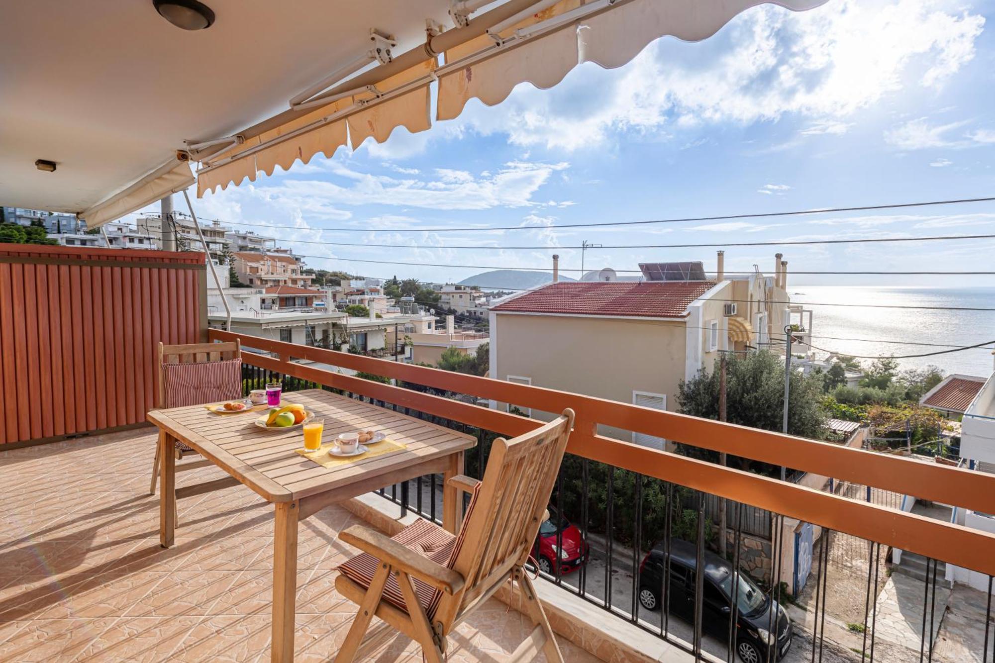 Sea View Apartment 100M From The Beach Saronida Экстерьер фото